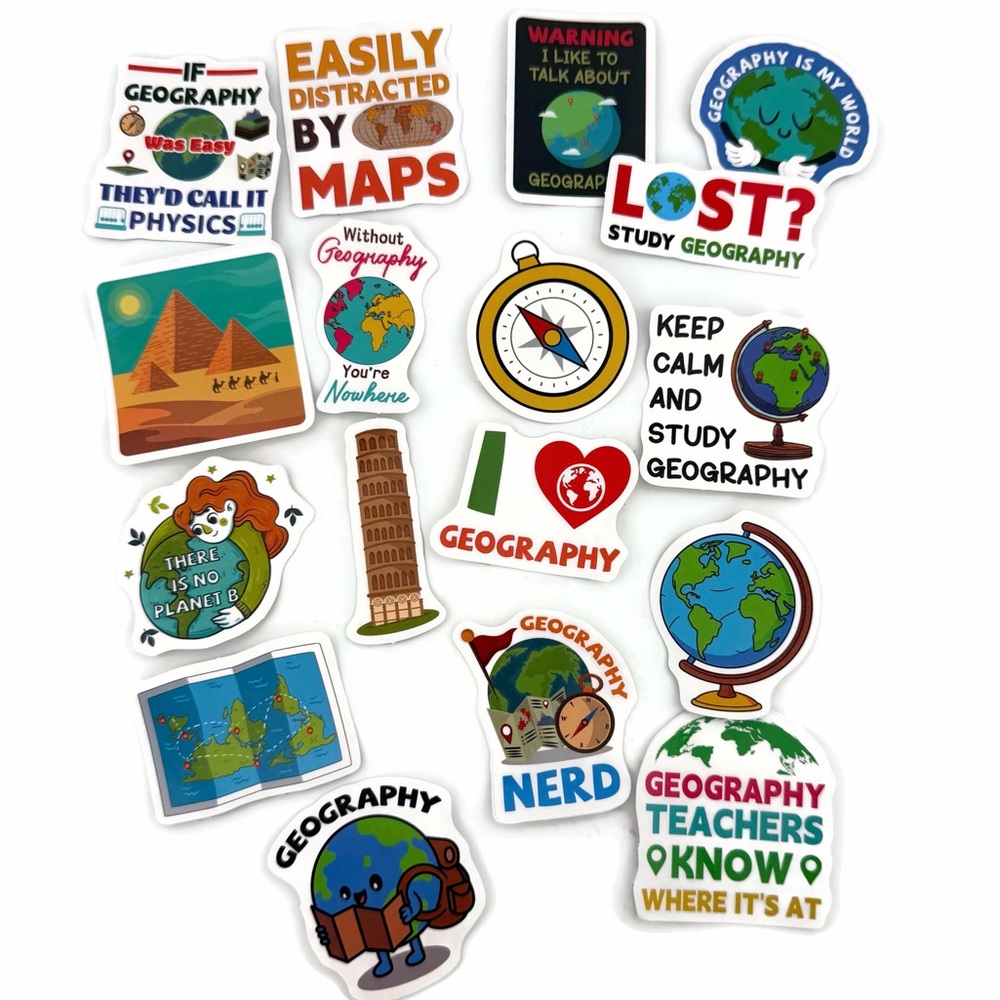Geography Theme Stickers - Lot of 17
